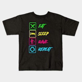 Eat Sleep Rave Repeat Kids T-Shirt